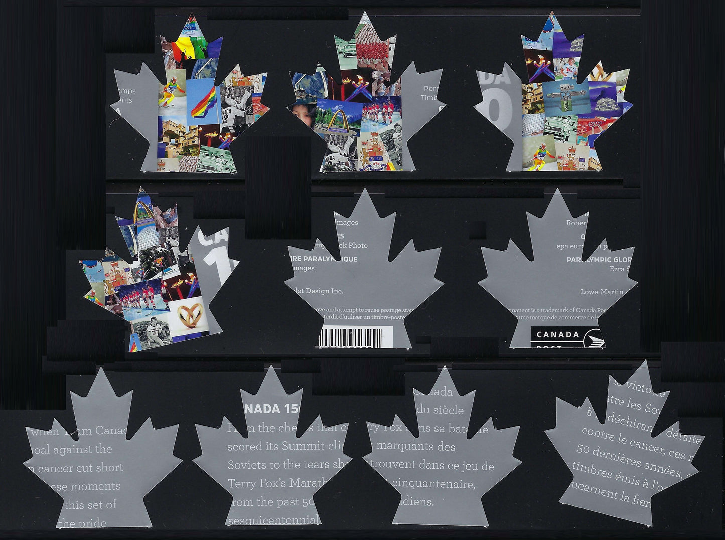 Back of Set of 10 Canada 150 Celebration