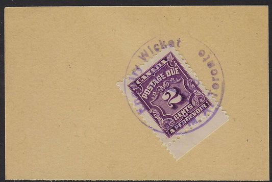 J16 2c Postage Due on Piece