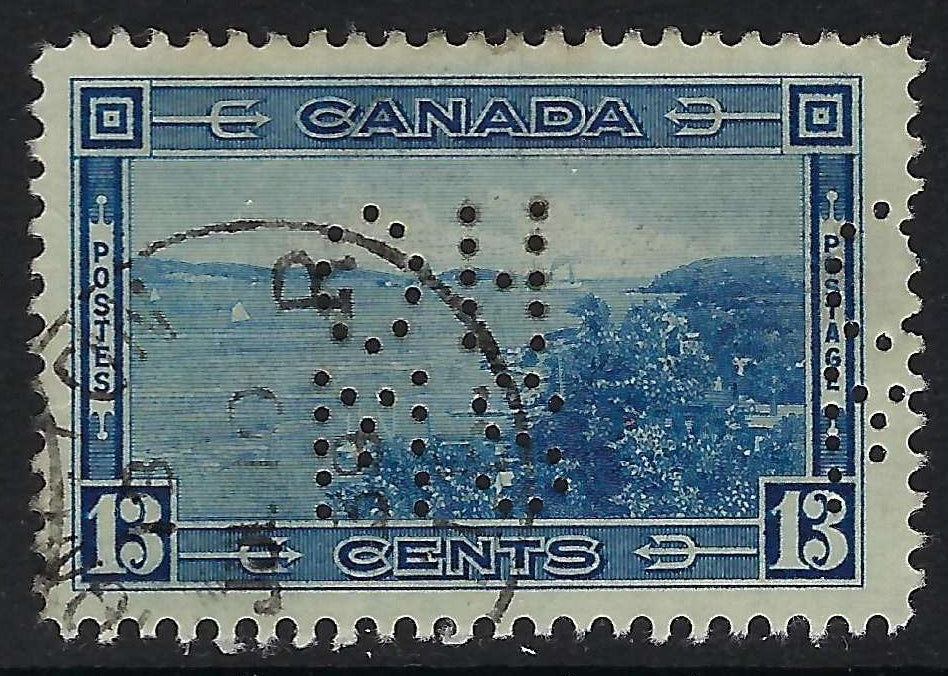 O8-242-1 OHMS 5-hole perfin 13c  Halifax Harbour - Moncton NB