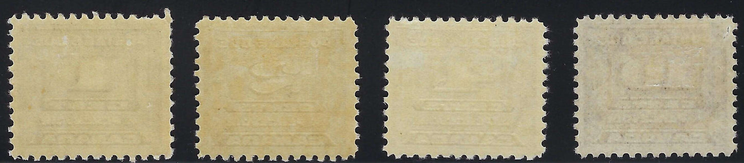 Back of Canada J11-14 Postage Due Set