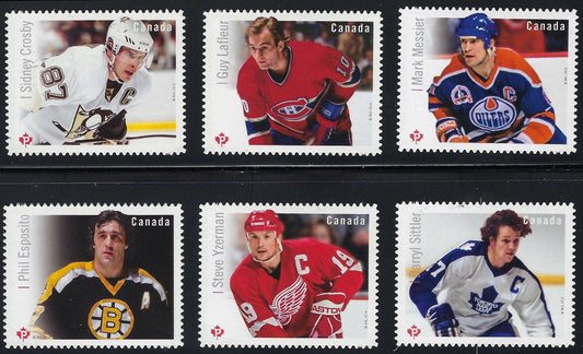 Canada 2942i - 47i Set of 6 Hockey Forward P Stamps Die Cut to shape VF-NH