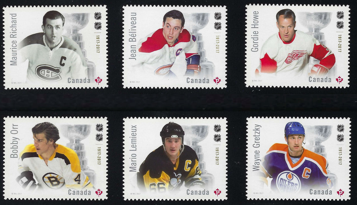 Canada 3027i - 32i Set of NHL Ultimate 6 Hockey P Stamps Die Cut to shape VF-NH