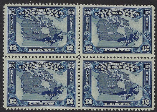 Canada 145 - 12¢ 1927 Confederation Map of Canada Block