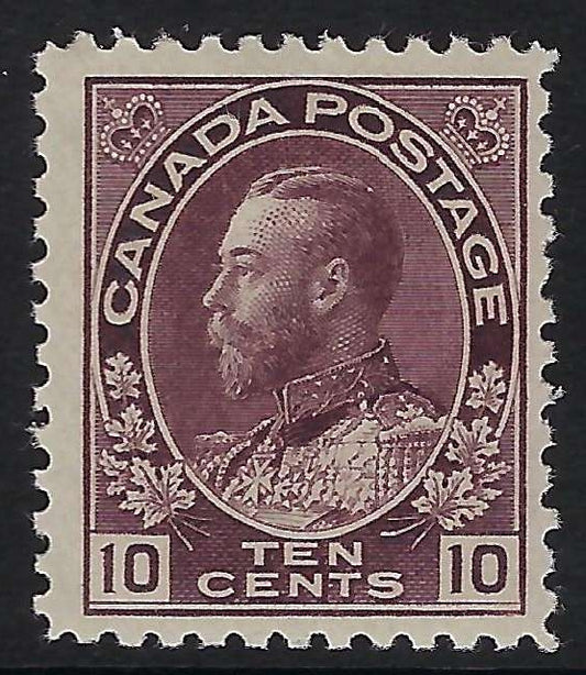 Canada 116 - Mint 10¢ KGV Admiral Plum F-VF-H