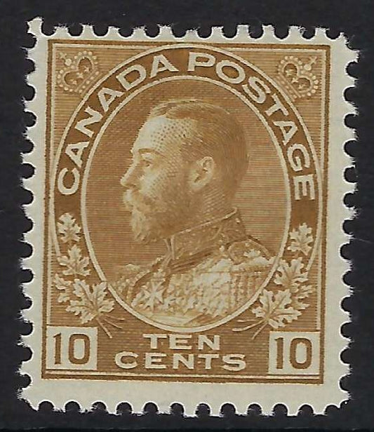 Canada 118 - Mint 10¢ KGV Admiral Biste Brown F-HR
