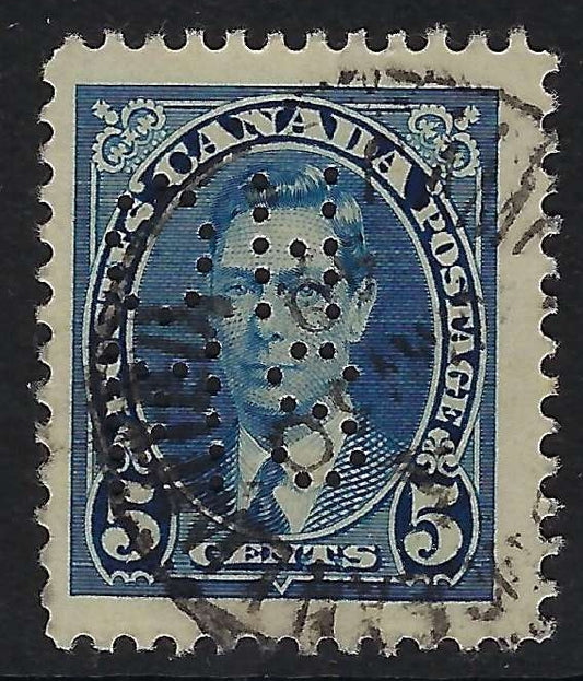Canada O8-235 - Used 5¢ KGVI Mufti official 5-hole OHMS perfin F-VF-used
