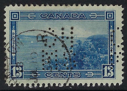 O8-242-1 OHMS 5-hole perfin 13c  Halifax Harbour - Moncton NB