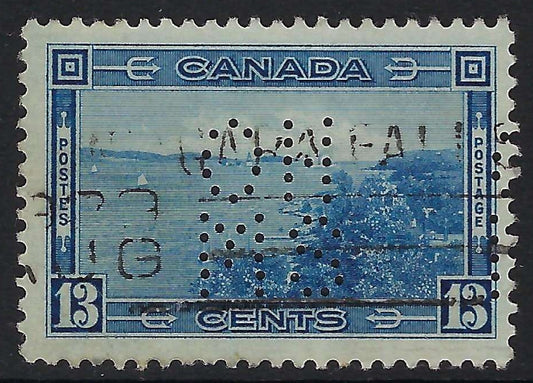 O8-242-1 OHMS 5-hole perfin 13c  Halifax Harbour - Montreal