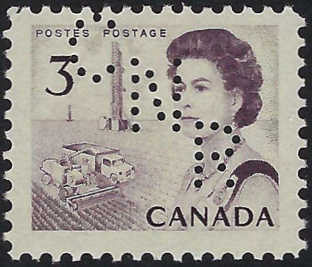 Canada 456 - Mint 3c Centennial with CNR Perfin, DEX Gum VF-NH