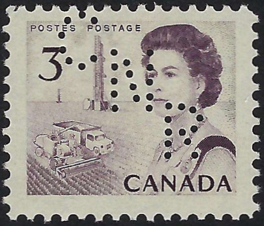 3c Centennial Mint with CNR perfin