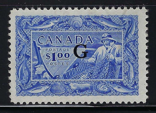 Canada O27 - Used $1.00 Fishing with G overprint VF-used