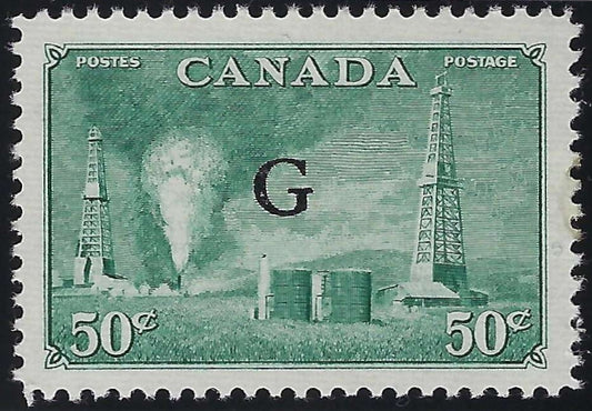 Canada O24 50c Oil Wells G overprint official