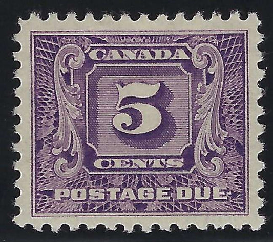 Canada J9 5c Postage Due