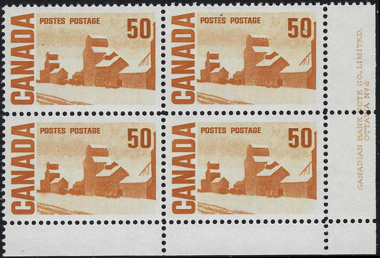 Canada 465Aiv - 50¢ Centennial LR Plate #2 Block of 4, VF-NH