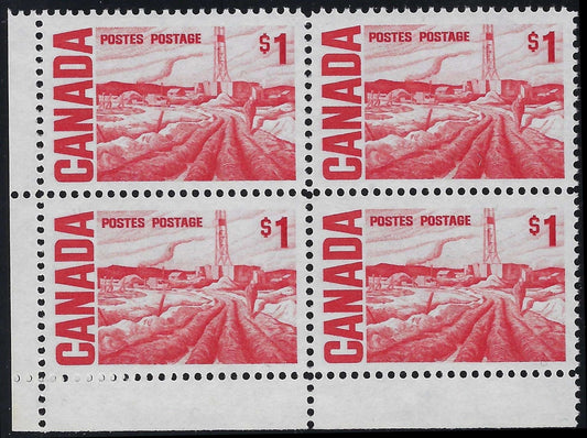 Canada 465Biii - $1 Centennial LL Blank Corner Block, PVA Gum VF-NH